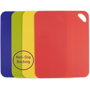 Heavy Duty Grippmat Flexible Cutting Board Set of Four, 11.5 x 14 inches, Blue, Green, Yellow and Red,6554PK