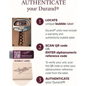 The Durand® two part device to successfully remove older and fragile wine corks whole and intact.