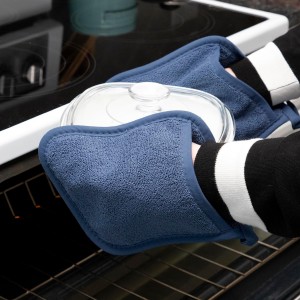 RITZ Terry Pocket Mitt & Hot Pad: Unparalleled Heat Resistant, Durable 100% Cotton – Ergonomically Designed for Optimal Grip – Easy-Care Machine Washable – 2-Pack, Federal Blue