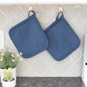 RITZ Terry Pocket Mitt & Hot Pad: Unparalleled Heat Resistant, Durable 100% Cotton – Ergonomically Designed for Optimal Grip – Easy-Care Machine Washable – 2-Pack, Federal Blue