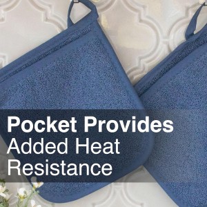 RITZ Terry Pocket Mitt & Hot Pad: Unparalleled Heat Resistant, Durable 100% Cotton – Ergonomically Designed for Optimal Grip – Easy-Care Machine Washable – 2-Pack, Federal Blue