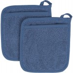 RITZ Terry Pocket Mitt & Hot Pad: Unparalleled Heat Resistant, Durable 100% Cotton – Ergonomically Designed for Optimal Grip – Easy-Care Machine Washable – 2-Pack, Federal Blue