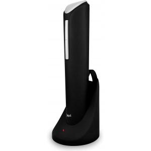 Ozeri Pro Electric Wine Bottle Opener in Black, with Wine Pourer, Stopper, Foil Cutter and Elegant Recharging Stand