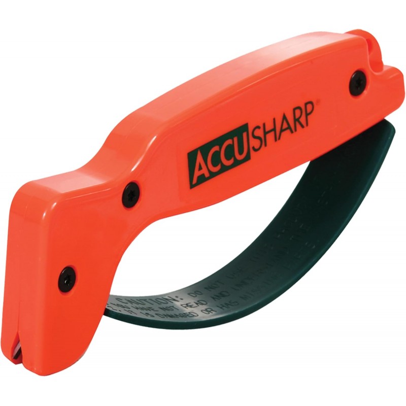 AccuSharp Knife Sharpener, Ergonomic Comfortable Handle, Compact & Easy to Use, Restore and Hone Straight & Serrated Knives, Blaze Orange