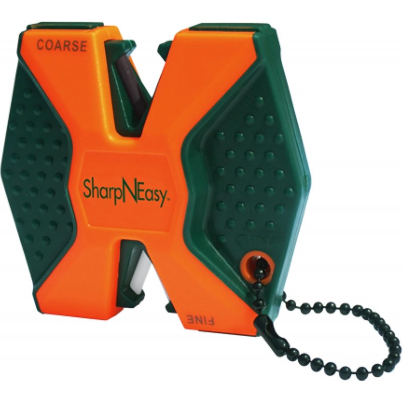 AccuSharp 2-Step Coarse and Fine Rods Knife Sharpener, Hones, Restores & Sharpens Kitchen Knives and All Types of Blades, Keychain Pull Through Knife Sharpener, Blaze Orange