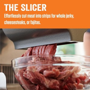 LEM Products BigBite 2-in-1 Jerky Slicer and Tenderizer Attachment for Meat Grinders, Aluminum