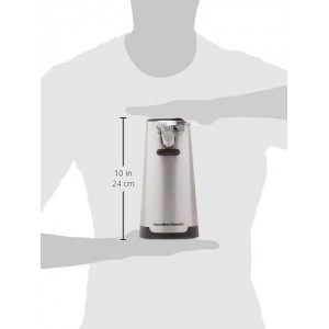 Hamilton Beach Extra-Tall Electric Automatic Can Opener with Easy-Clean Detachable Cutting Lever, Cord Storage, Knife Sharpener, Brushed Stainless Steel (76700)
