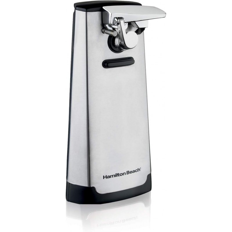 Hamilton Beach Extra-Tall Electric Automatic Can Opener with Easy-Clean Detachable Cutting Lever, Cord Storage, Knife Sharpener, Brushed Stainless Steel (76700)