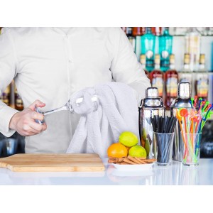 Utopia Towels Kitchen Bar Mops, Pack of 12, 16 by 19 Inches, 100% Cotton Super Absorbent White Towels, Multi-Purpose Cleaning Towels for Home and Kitchen Bars