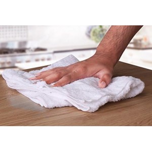 Utopia Towels Kitchen Bar Mops, Pack of 12, 16 by 19 Inches, 100% Cotton Super Absorbent White Towels, Multi-Purpose Cleaning Towels for Home and Kitchen Bars