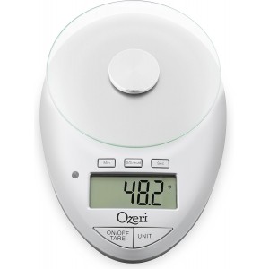 Ozeri Pro II Digital Kitchen Scale with Removable Glass Platform and Countdown Kitchen Timer (1 g to 12 lbs Capacity)