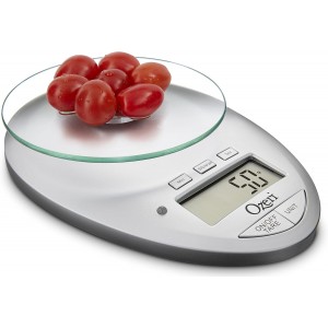 Ozeri Pro II Digital Kitchen Scale with Removable Glass Platform and Countdown Kitchen Timer (1 g to 12 lbs Capacity)