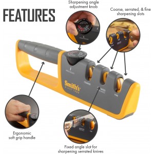 Smiths Adjustable Manual Knife Sharpener Gray/Yellow S-50264