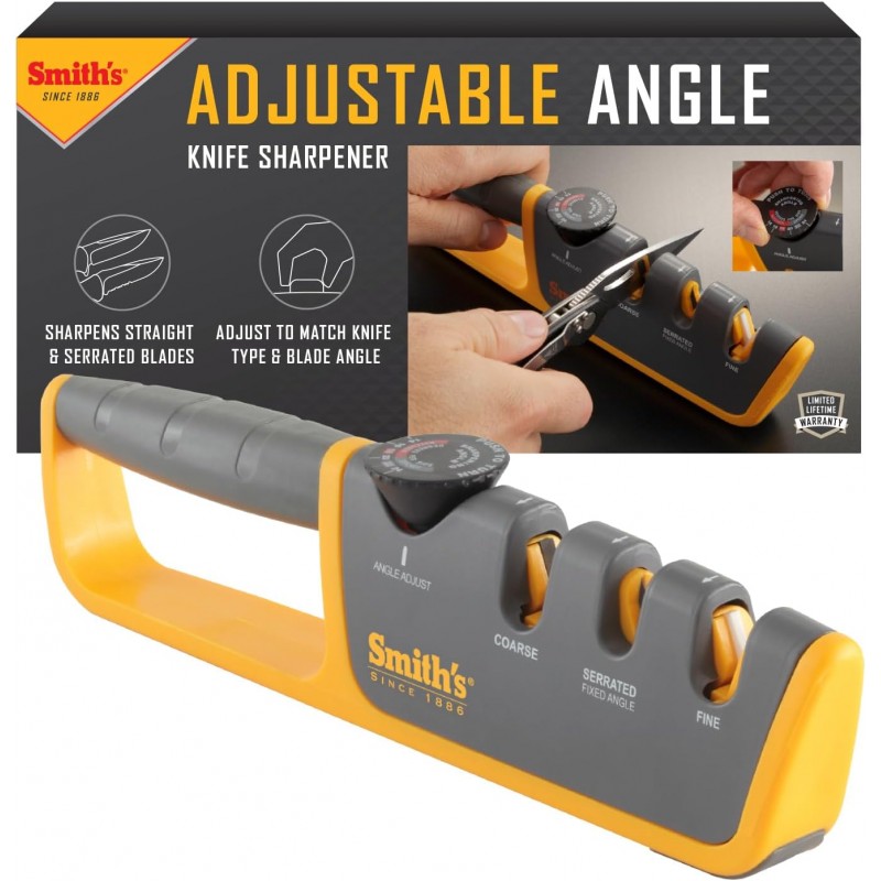 Smiths Adjustable Manual Knife Sharpener Gray/Yellow S-50264
