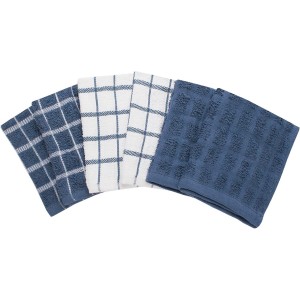 Ritz Premium 100% Cotton Terry Check Kitchen Dish Cloths - Highly Absorbent, Super Soft, Long-Lasting, 12