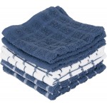 Ritz Premium 100% Cotton Terry Check Kitchen Dish Cloths - Highly Absorbent, Super Soft, Long-Lasting, 12