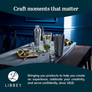 Libbey Mixologist 9-Piece Cocktail Set, Clear, 20 oz (80787)