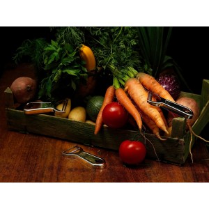 Kuhn Rikon Swiss Metal Peeler 4”, Stainless Steel