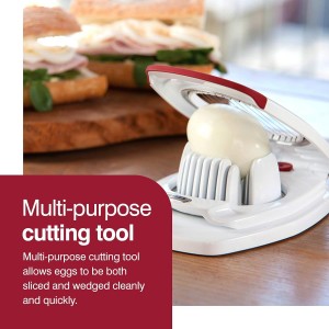 ZYLISS Egg Slicer - Non Slip, Egg Cutter and Wedger with Built in Shell Piercer
