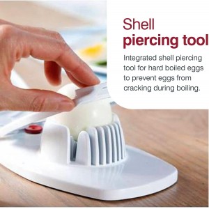 ZYLISS Egg Slicer - Non Slip, Egg Cutter and Wedger with Built in Shell Piercer
