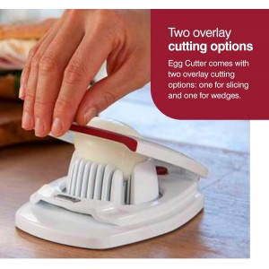 ZYLISS Egg Slicer - Non Slip, Egg Cutter and Wedger with Built in Shell Piercer