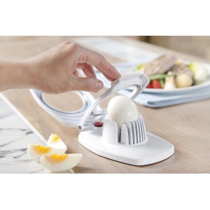 ZYLISS Egg Slicer - Non Slip, Egg Cutter and Wedger with Built in Shell Piercer