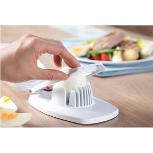 ZYLISS Egg Slicer - Non Slip, Egg Cutter and Wedger with Built in Shell Piercer