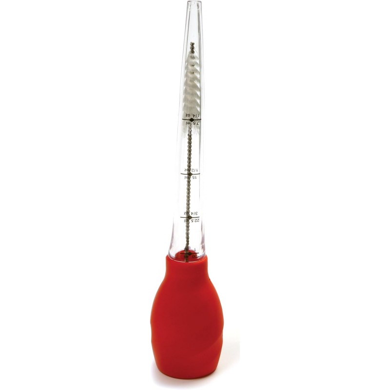 Norpro Silicone Stand Up Baster with Cleaning Brush, One Size, Red