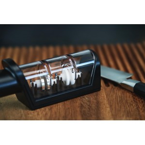 ZWILLING MIYABI Knife Sharpener, Ceramic & Diamond Discs, Matte Black