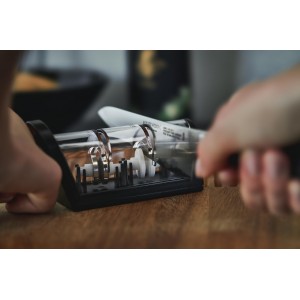 ZWILLING MIYABI Knife Sharpener, Ceramic & Diamond Discs, Matte Black