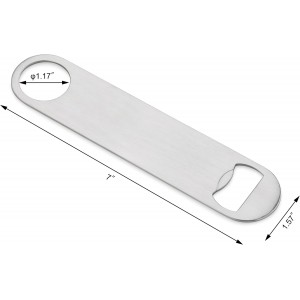 New Star Foodservice 533401 Stainless Steel Flat Bottle Opener, 7-Inch