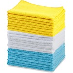 Amazon Basics Microfiber Cleaning Cloths, Ultra Absorbent, Lint Free, Streak Free, Non-Abrasive, Reusable and Washable, 16