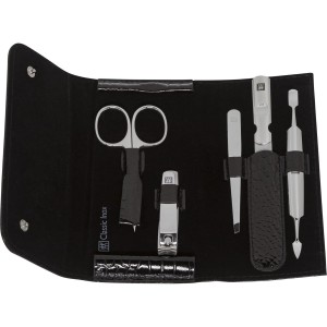 ZWILLING Manicure Set (5-Piece, Scissors, Clippers, Tweezers, Cuticle Pusher, Nail File), Classic, Black