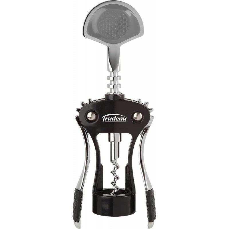 Trudeau Wine Opener Maison Deluxe Wing Corkscrew, Medium, Silver/Black