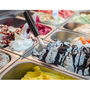 New Star Foodservice 34363 Stainless Steel 18/8 Espresso Frothing Spade & Ice Cream Spade Bakelite Handle, Silver