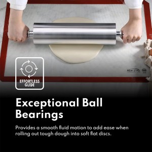 New Star Foodservice Extra Heavy Duty Restaurant Aluminum Rolling Pin, 18