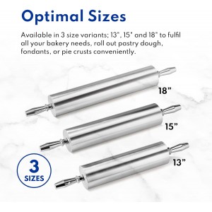 New Star Foodservice Extra Heavy Duty Restaurant Aluminum Rolling Pin, 18