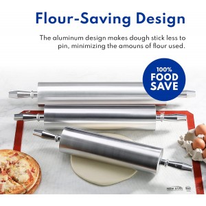 New Star Foodservice Extra Heavy Duty Restaurant Aluminum Rolling Pin, 18