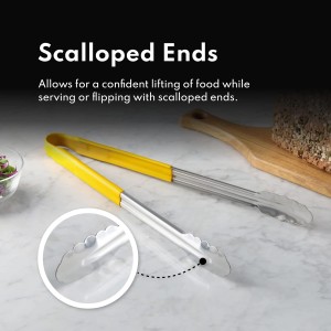 New Star Foodservice 35773 12-Inch Utility Spring Tongs, Stainless Steel, Vinyl Coated, Set of 12, Red