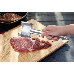 New Star Foodservice 36374 Heavy Duty Cast Aluminum Meat Tenderizer, 10-Inch
