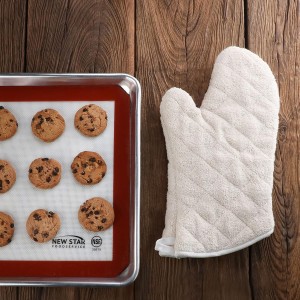 New Star Foodservice Oven Mitts with Extra Defense, up to 400F, Set of 2 (Tan (Terry Cloth), 13-Inch (Set of 2))