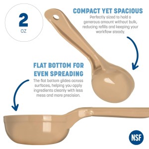 Carlisle FoodService Products Measure Miser Plastic Measuring Spoon with Short Handle, 2 Ounces, Beige, 1 Count (Pack of 1)