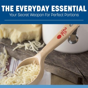 Carlisle FoodService Products Measure Miser Plastic Measuring Spoon with Short Handle, 2 Ounces, Beige, 1 Count (Pack of 1)