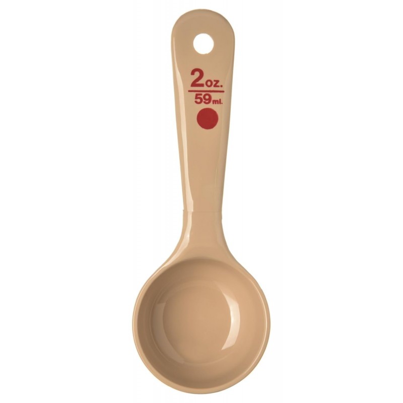 Carlisle FoodService Products Measure Miser Plastic Measuring Spoon with Short Handle, 2 Ounces, Beige, 1 Count (Pack of 1)