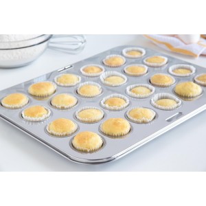Fox Run Mini Muffin and Cupcake Pan, 24 Mini Cups, Stainless Steel Baking Pan, 10.5 x 13.75 x 1.5 inches,