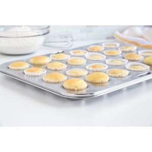 Fox Run Mini Muffin and Cupcake Pan, 24 Mini Cups, Stainless Steel Baking Pan, 10.5 x 13.75 x 1.5 inches,