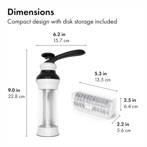 OXO Good Grips 14-Piece Cookie Press Set, Cookie Press with 12 Stainless Steel Disks and Storage Case, Holiday Baking and Everyday Treats, Essential Baking Supplies