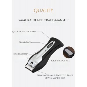 KAI Japanese Nail Clippers With Side Nail File, Stainless Steel, Large, Made in Japan