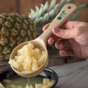 Carlisle FoodService Products Measure Miser Plastic Perforated Measuring Spoon with Short Handle, 4 Ounces, Beige