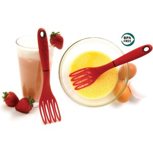 Norpro Grip EZ Fiskie Red Santoprene Combination Fork and Whisk